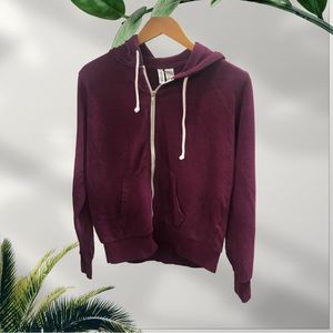 Divided Burgundy Zipper Jacket